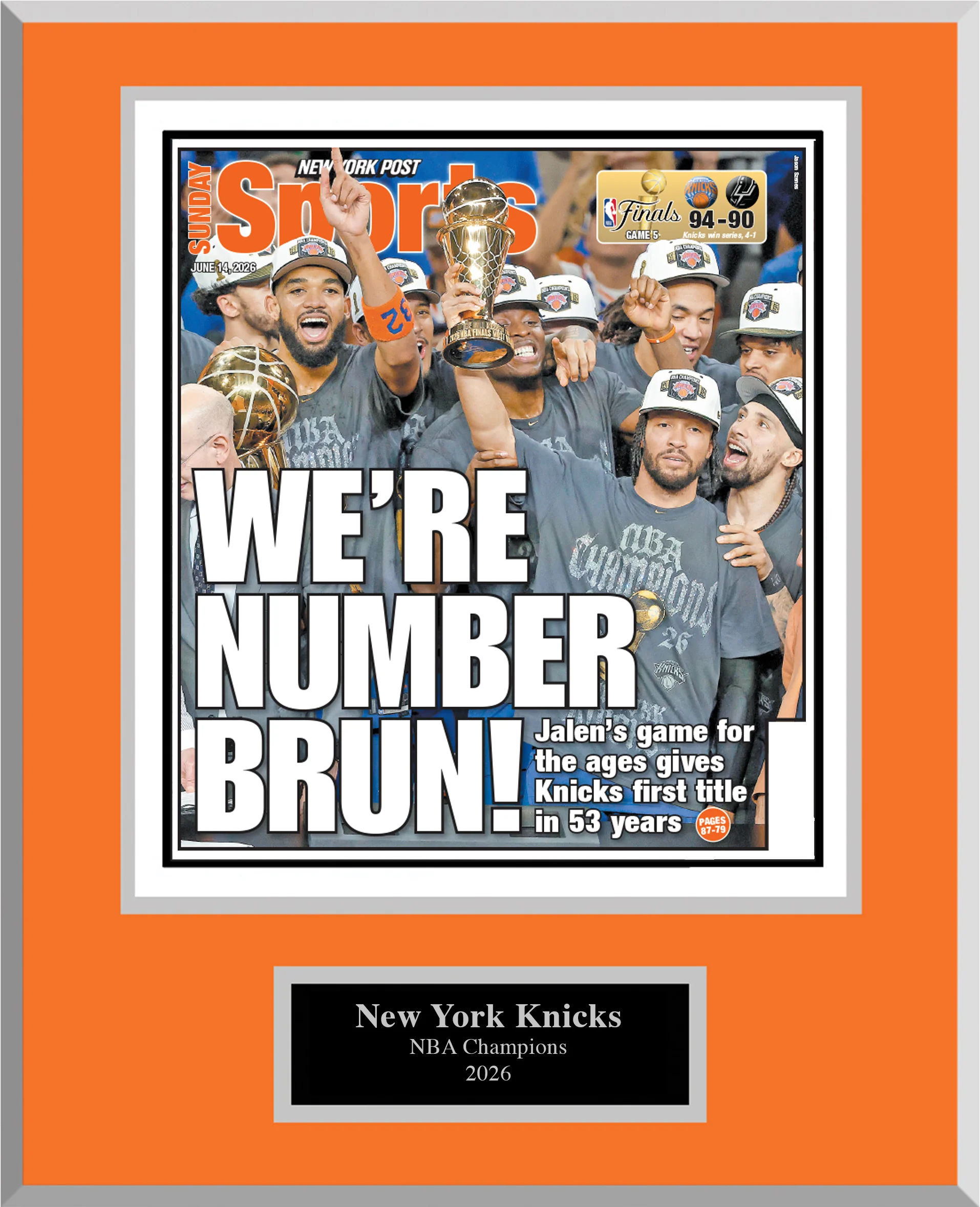 2026 Knicks Championship Plaque - Back Cover - Image 2