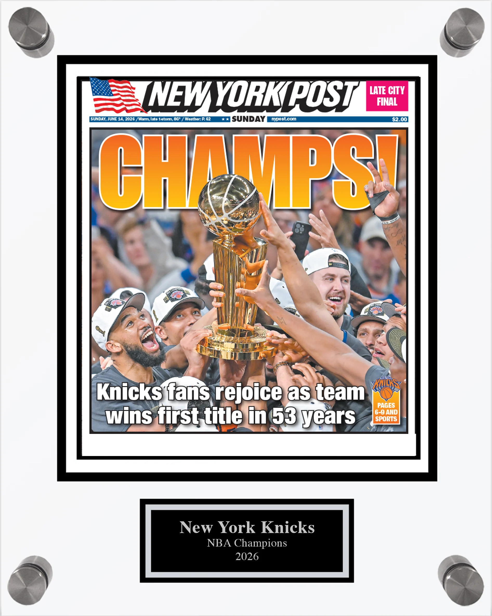 2026 Knicks Championship Plaque - Front Cover - Image 2
