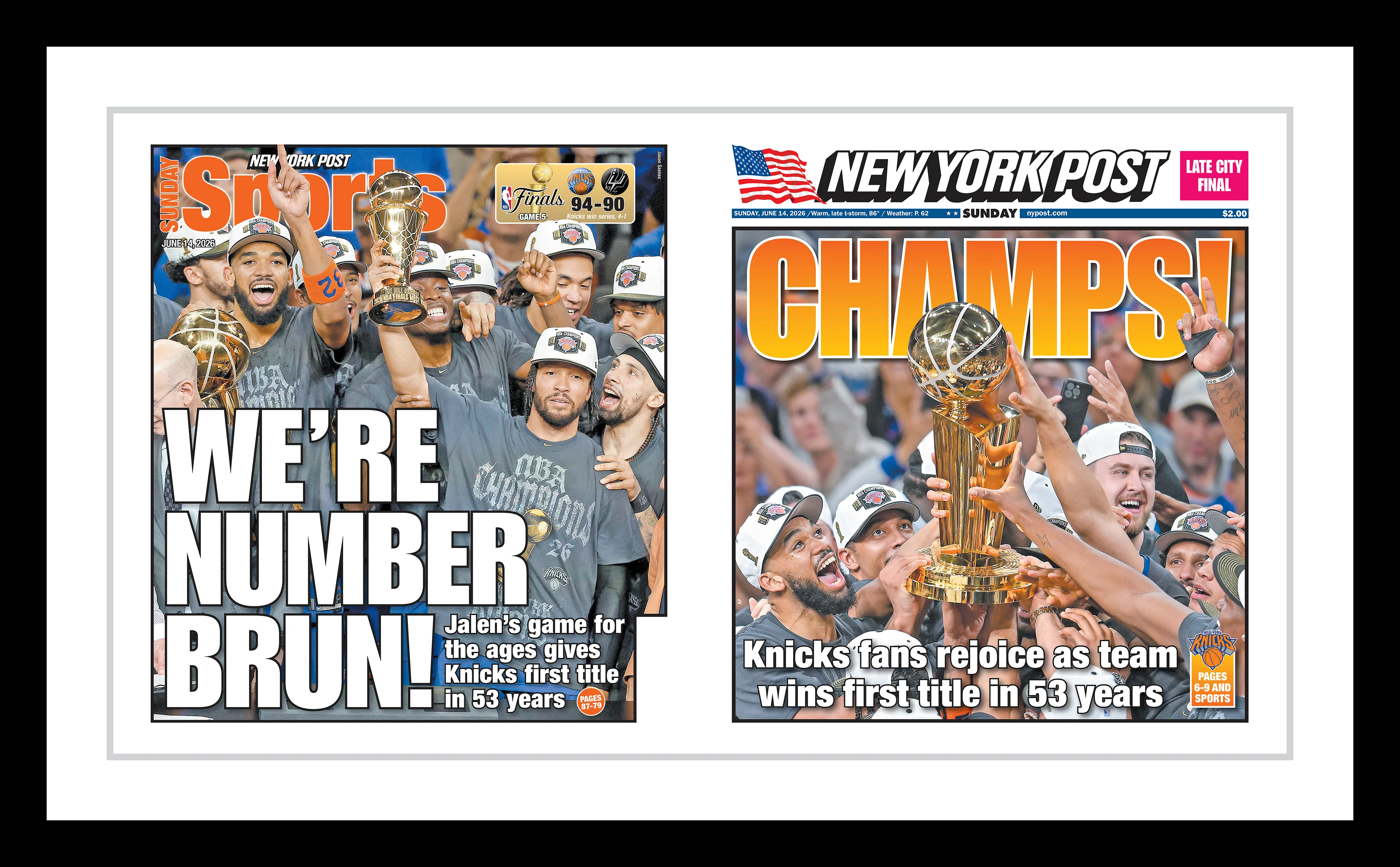 Premium Framed 2026 Championship Front & Back Cover