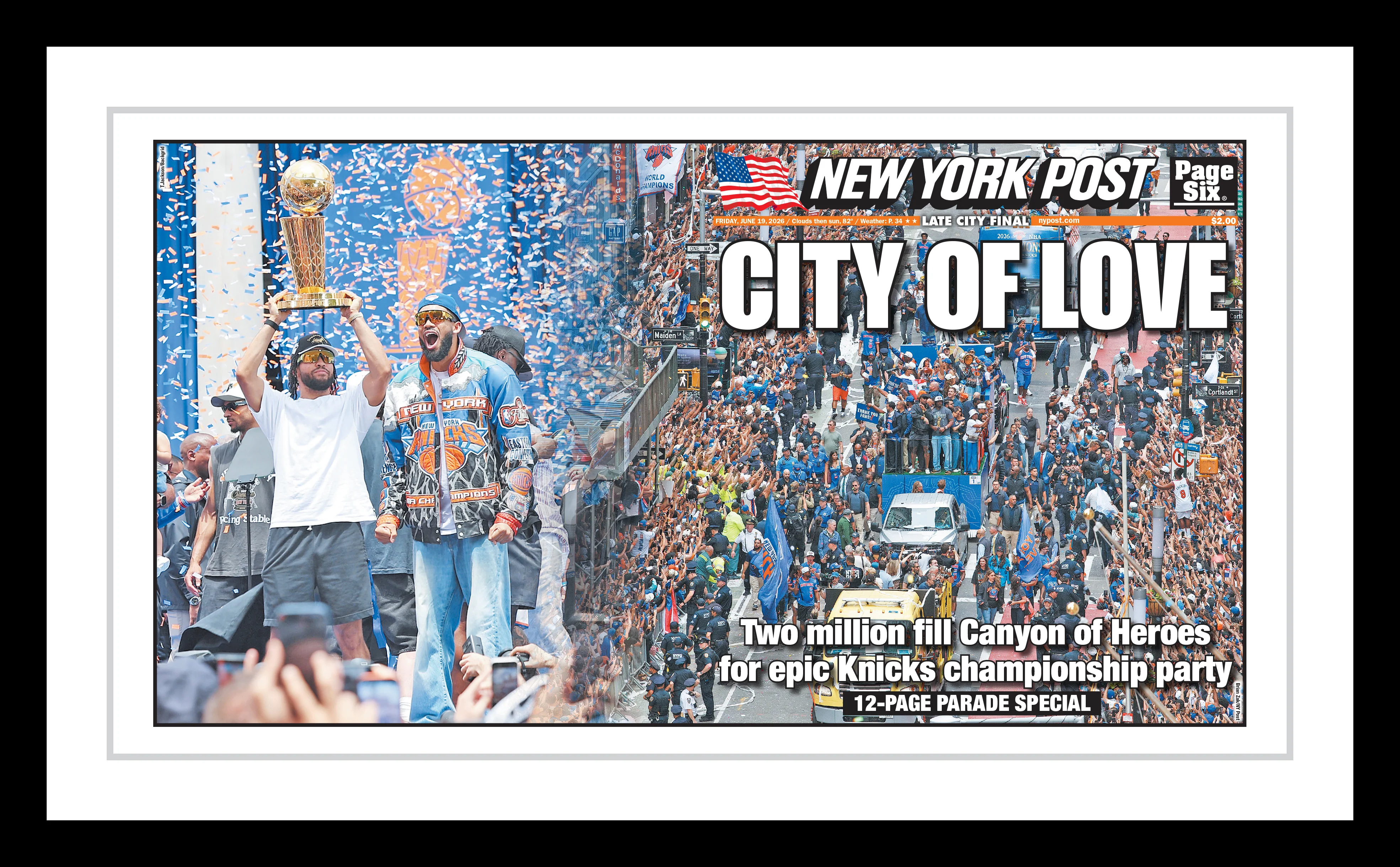 Premium Framed 2026 Championship Parade Front & Back Cover Wrap