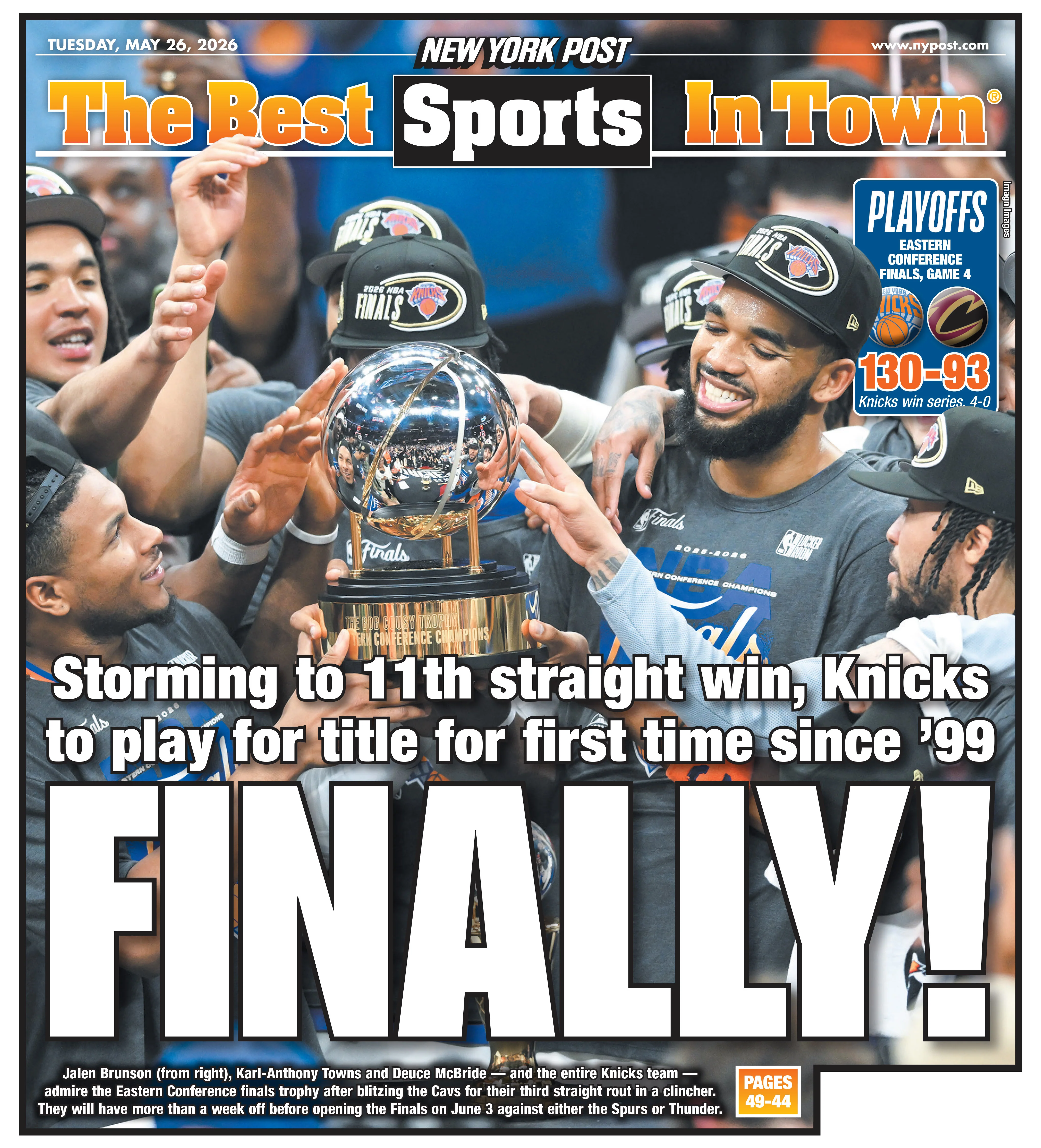 Premium Framed Playoff Cover "Finally" - May 26, 2026 - Image 2