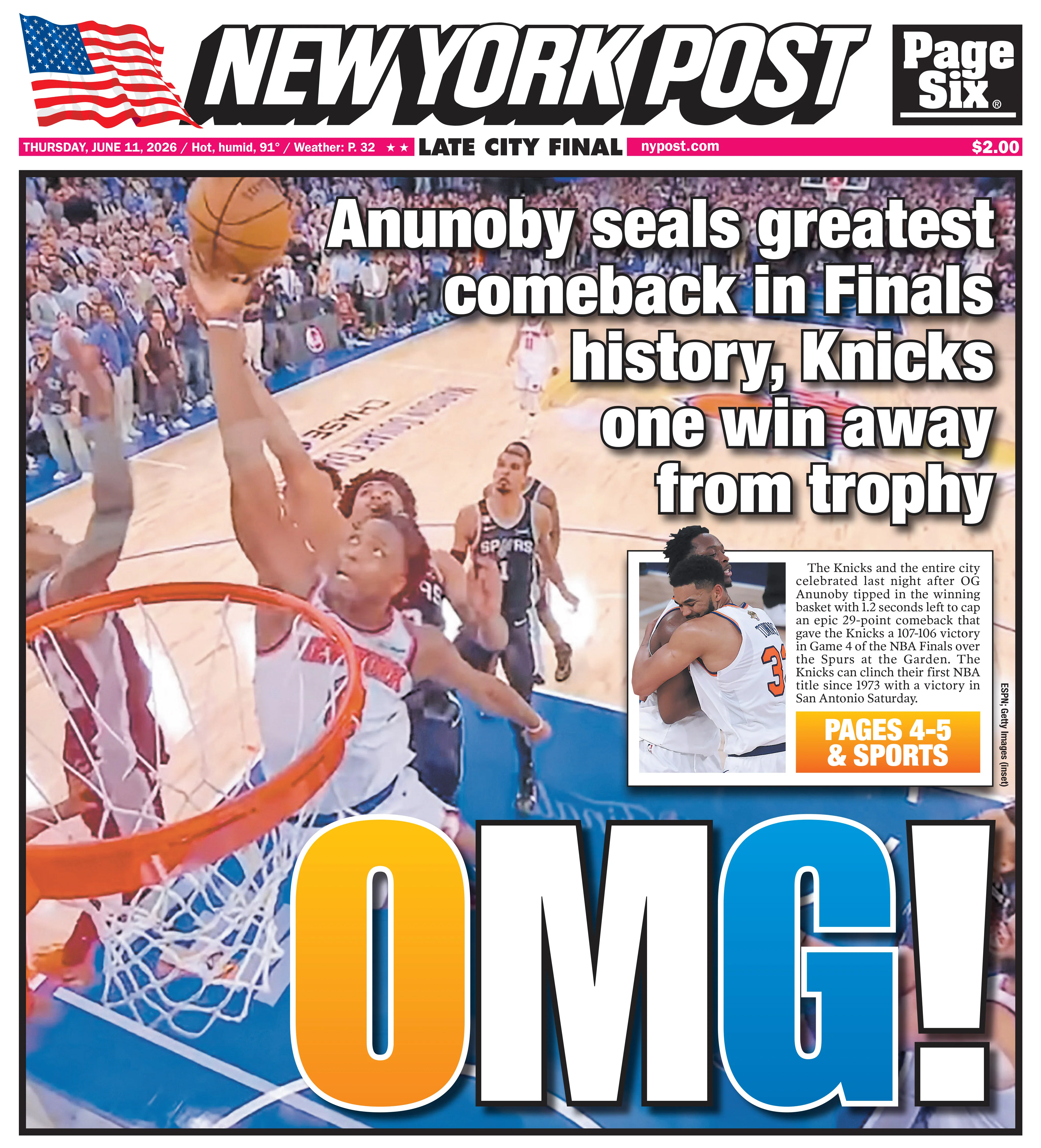 Premium Framed Playoff Cover - OMG - June 11, 2026 - Image 2