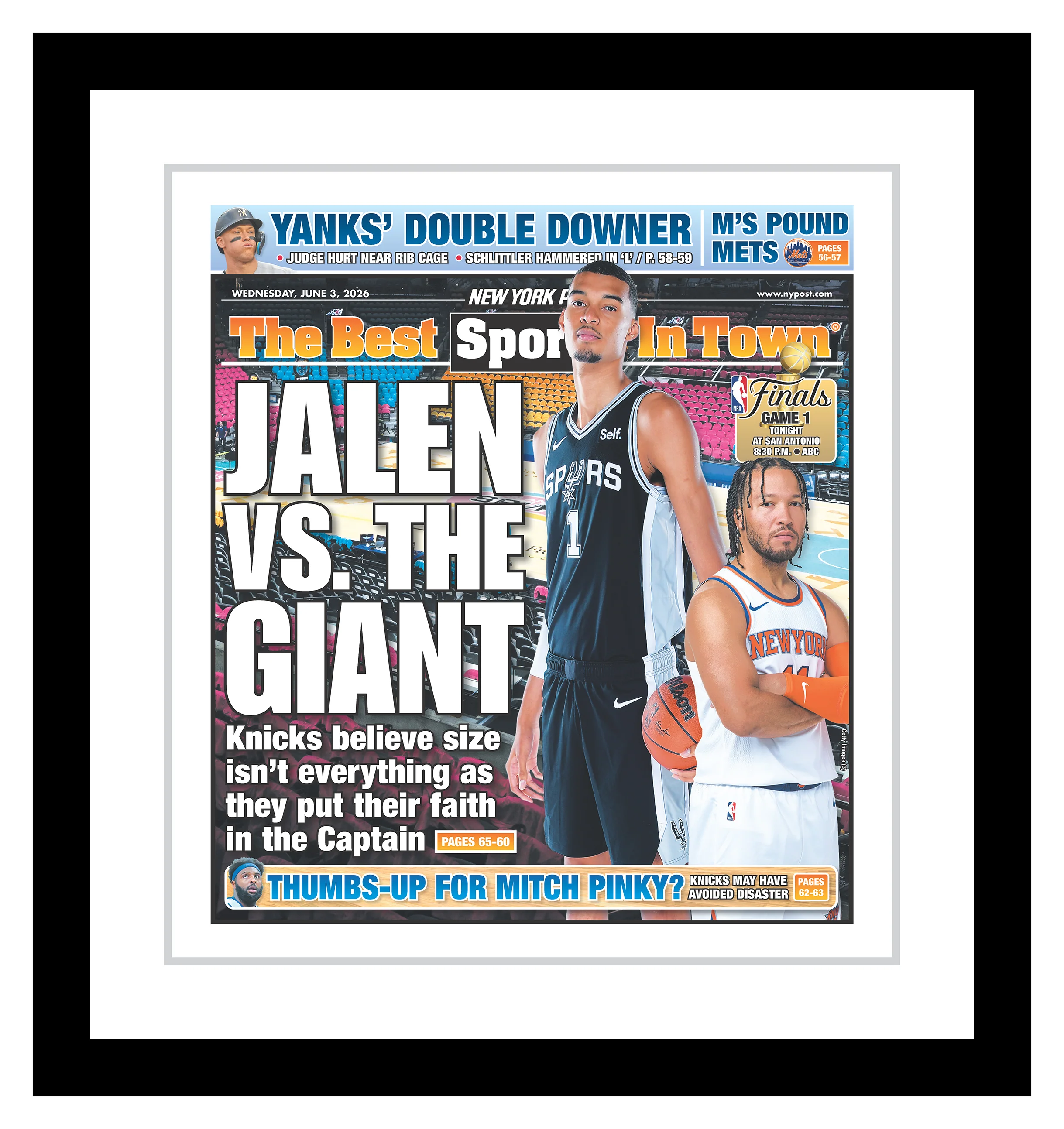 Premium Framed Playoff Cover "Jalen vs. the Giant" - June 3, 2026