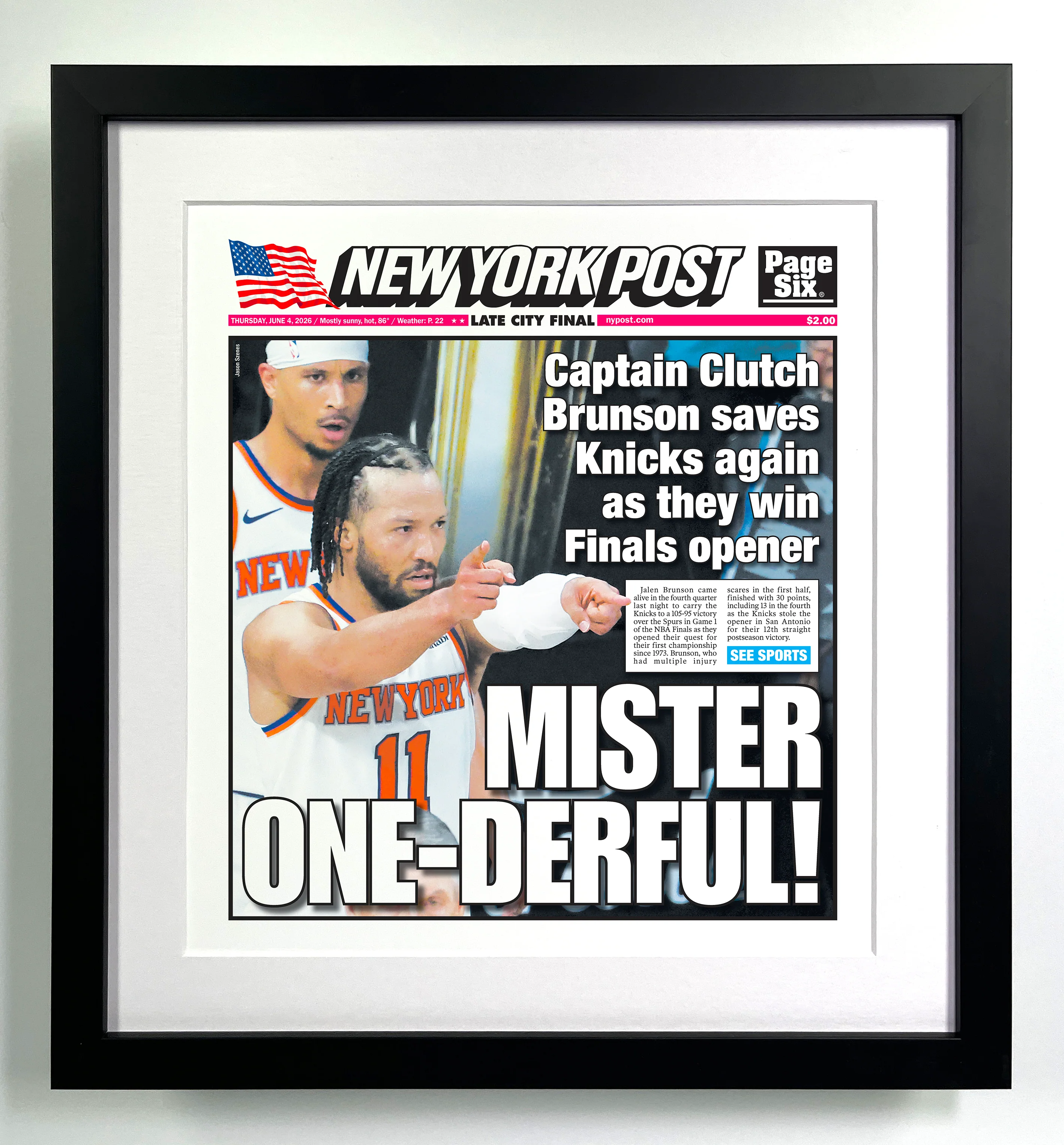 Premium Framed Playoff Cover "Mister One-derful!" - June 4, 2026 - Image 3