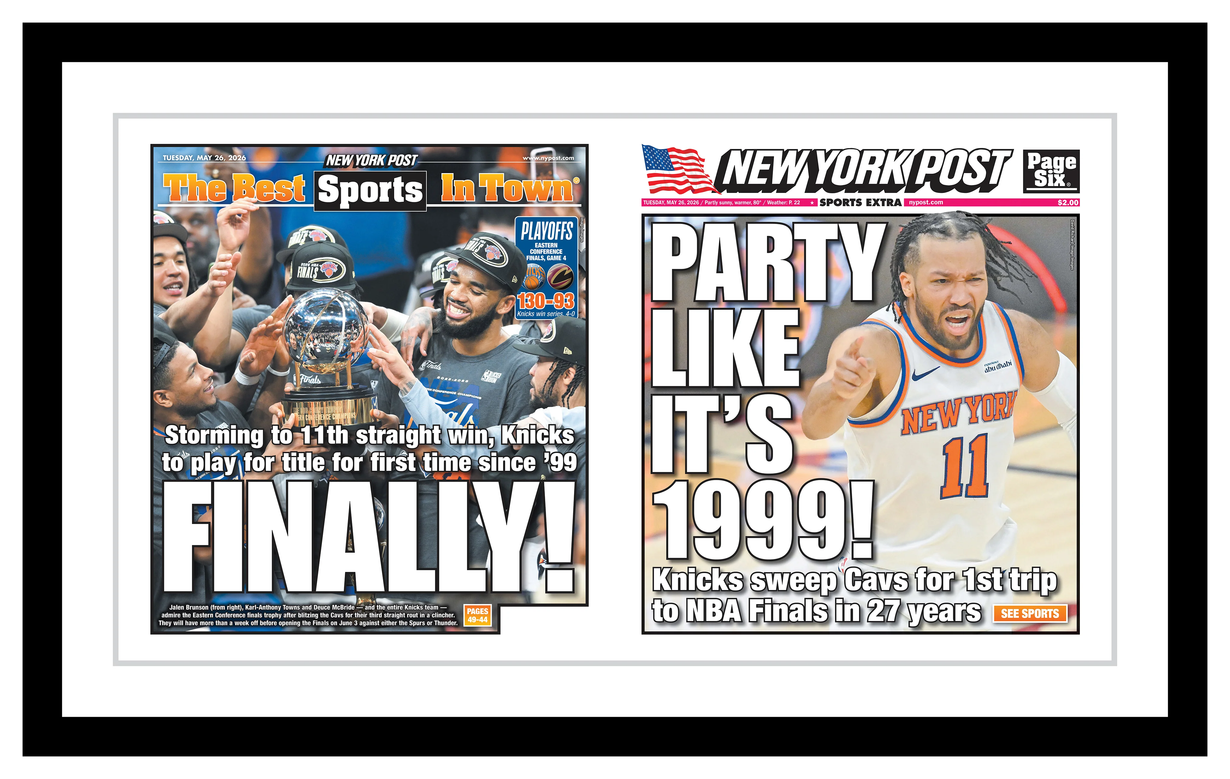 Premium Framed Playoff Front & Back Cover - May 26, 2026